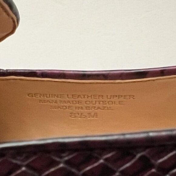 Talbots Leighton Brogue Tasseled Embossed Exotic Loafers - Picture 7 of 8